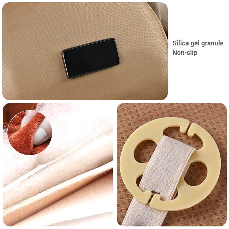 차량용 범용 시트 프로텍터, 미끄럼 방지, 부드러운 카시트 쿠션, 내구성 플러시 시트 매트, 따뜻한 겨울 패드, 내부 부품