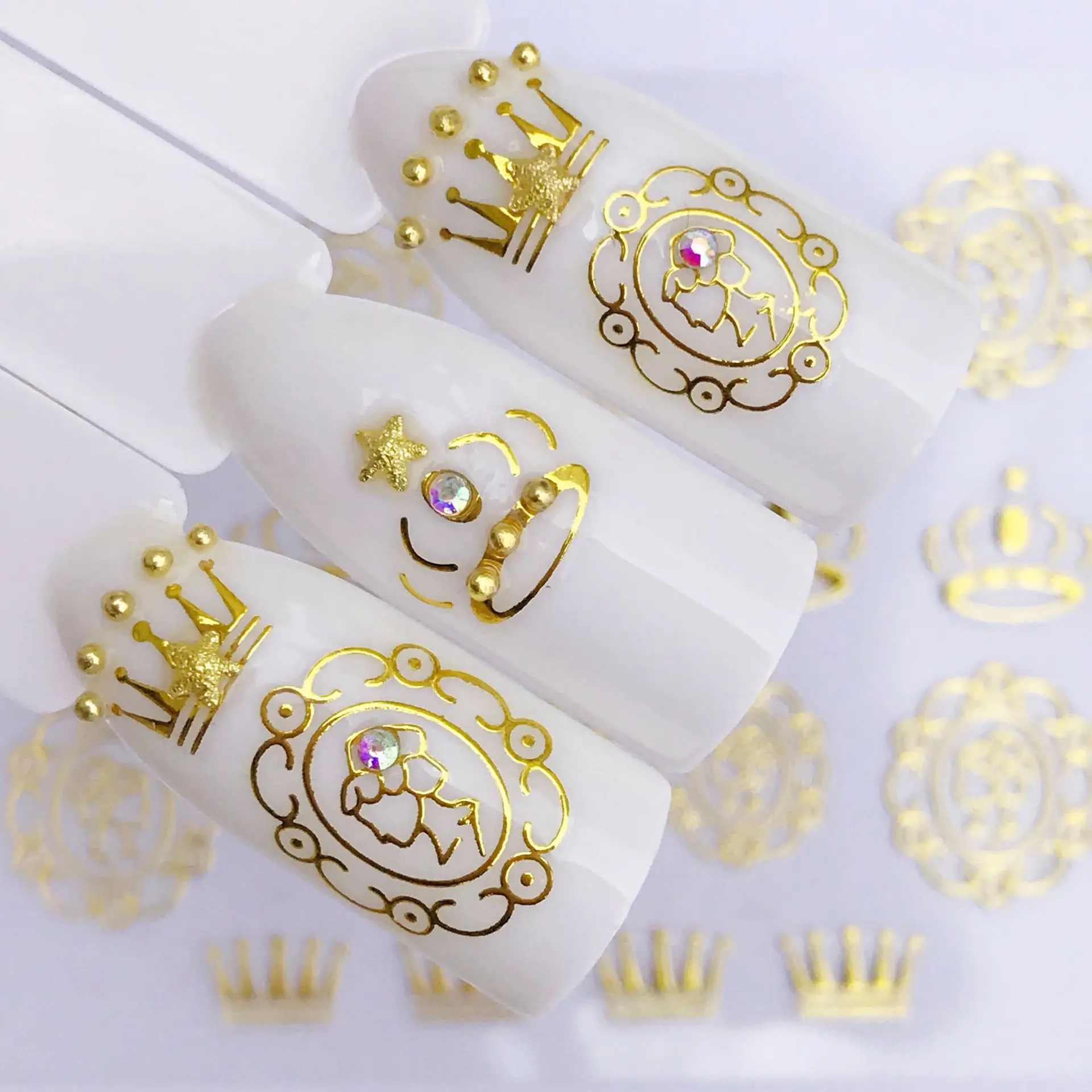 1 шт золотые серебряные рождественские дизайнерские наклейки для ногтей зимние снежные Цветочные слайдеры Водные Наклейки для ногтей Маникюрный Инструмент - Цвет: 6060
