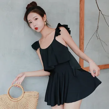 

One Piece Bathing Suit Whole Swimsuit With Push Up Swimsuits Woman 2019 Female Plus Size Women Suits Long Sleeve Ever Thin Skirt