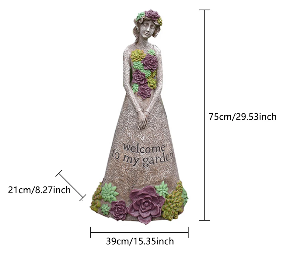 Открытый сад добро пожаловать девушка украшения суккулент юбка Ангел скульптура Ретро цветок фея Пейзаж Двор украшения сада