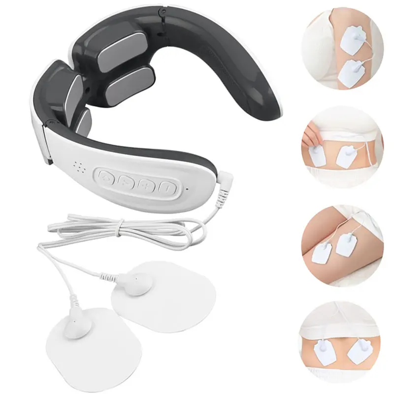 Smart Electric Neck and Shoulder Back Pulse Massager TENS Cervical Vertebra Relax Pain Relief Kneading Massage Electrode Pads 53