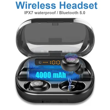 

2020 new wireless Bluetooth 5.0 headset IPX7 waterproof 9D stereo sports headset 4000mAh mobile power supply TWS
