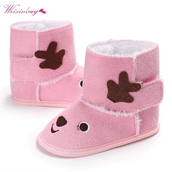 

Baby Shoes First Walkers Boys Girl Winter Snow Boots Knit Fleece Toddler Infant Warm Soft Sole Cotton Bottom Children Shoes