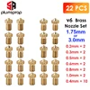 22 PCS/lot V6 Brass Nozzle Head Printer Extruder  For 1.75MM E 3D HotEnd Printer Accessorie ► Photo 1/6