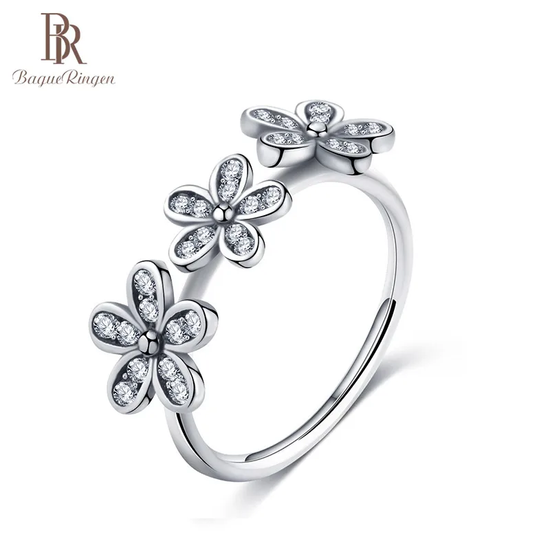 Bague Ringen серебро 925 ювелирные кольца для женщин AAA цветок с Цирконом Форма Женская мода дизайнер Размер 6-10 свадебный подарок для женщин