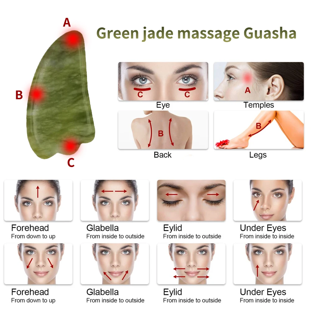 H3f39ac29c1e2405f9f77dd956cc2db7cQ Newest Hand Made Gua Sha Board Anti Aging Olive Green Facial Body Massage Spa Acupuncture Tool Natural Relaxing Healing Stone