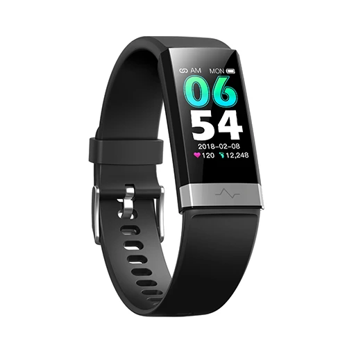 black PPG+ ECG+ HRV смарт-браслет IP68 Водонепроницаемый умный Браслет пульсометр кислород монитор крови фитнес-трекер gps Спорт для Android IOS - Цвет: black