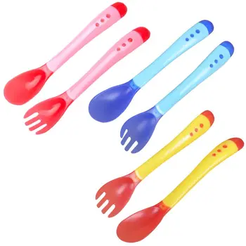 

2Pcs/Set Baby PP Safety Temperature Sensing Spoon Baby Flatware Feeding Spoon Infant Feeding Tools