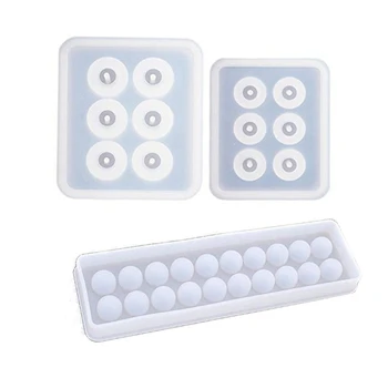 

2pcs Sphere Ball Silicone Bead Molds with Holes (Sphere Ball 2 in set) & 1x Silicone Mold Set Pendant Mold 20 Cavities