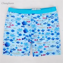 Новая модель купального костюма для мальчиков 2-12 лет, купальный костюм синего цвета с рисунком рыбы для мальчиков, купальные шорты, одежда, купальные костюмы для детей
