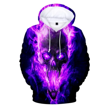 

2019 creative Skull 3D Hoodies Men/Women long sleeve Sweatshirts Full Print 3D Fire And Skull Polluvers Skeleton cool Hoodies