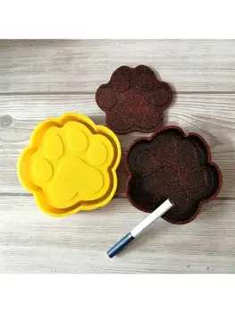 

Crystal Epoxy Coaster Cup Pad Resin Mold Round Potleaf Ashtray Silicone Mould