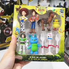 Высокое качество в коробке 7 шт. История Игрушек 4 Базз Лайтер форки Вуди из мультфильма Джесси собака фигурка Коллекционная кукла игрушки для детей