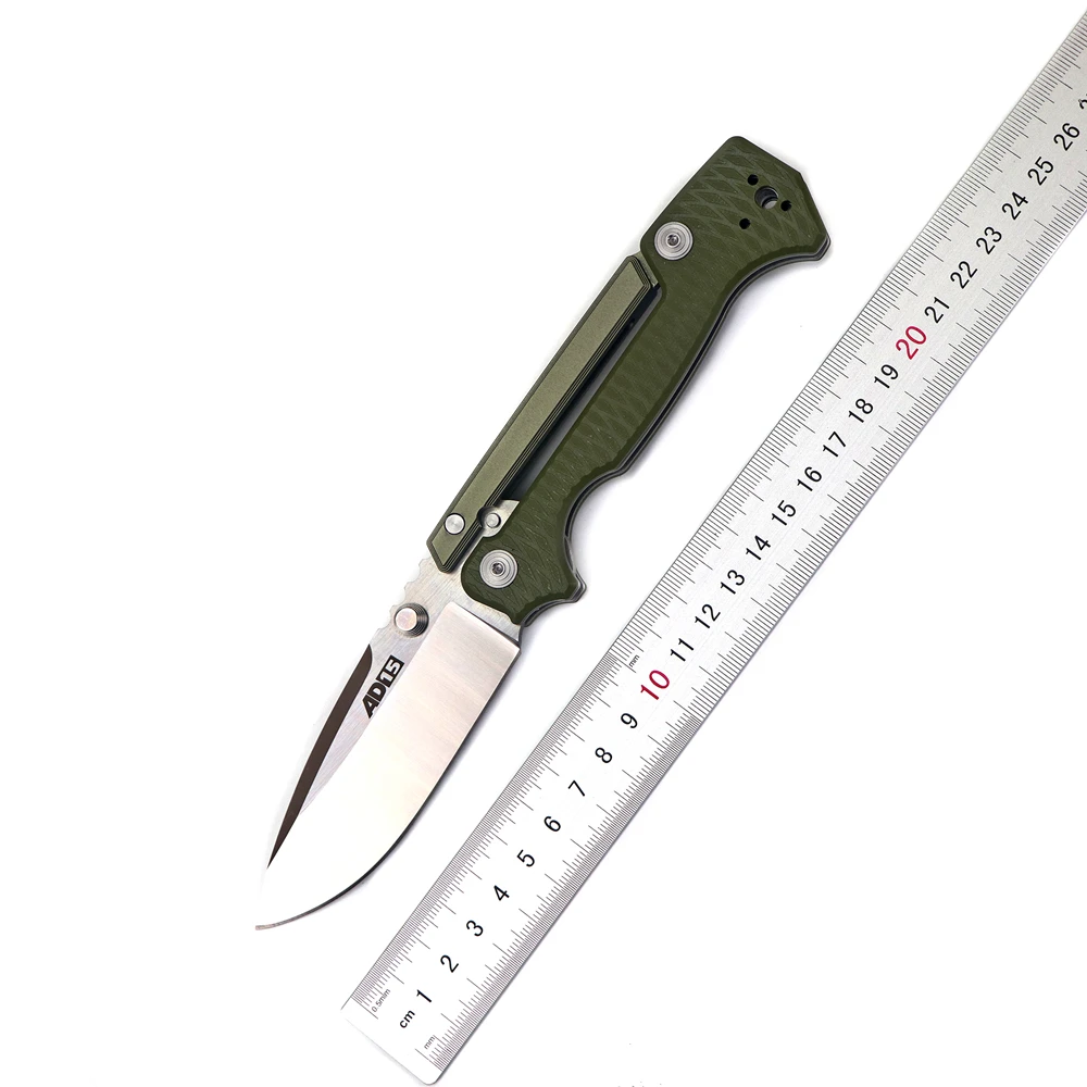 

High quality AD15 folding knife D2 blade aluminum + G10 handle outdoor camping multi-function hunting pocket EDC tool