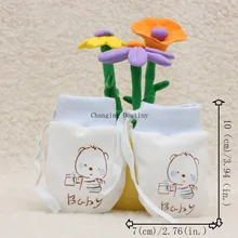 От 0 до 12 месяцев Детские перчатки на шнурке, регулируемые Мультяшные анти-захватывающие лицо, маленькие медведи Прихватки с принтом в случайном порядке