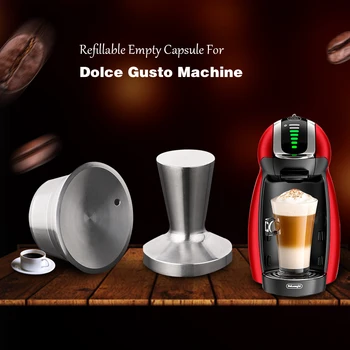 

Stainless Steel Dolce Gusto Refillable Coffee Capsule Tamper Filter Baskets Reusable Dripper Kitchen Accessories Christmas Gift