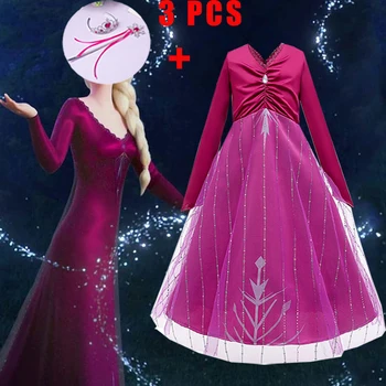 

Elsa Dress 2 Kids Dresses For Girs Elsa Anna Cosplay Costume Carnival Birthday Party Dress Toddler Girls Princess Clothing