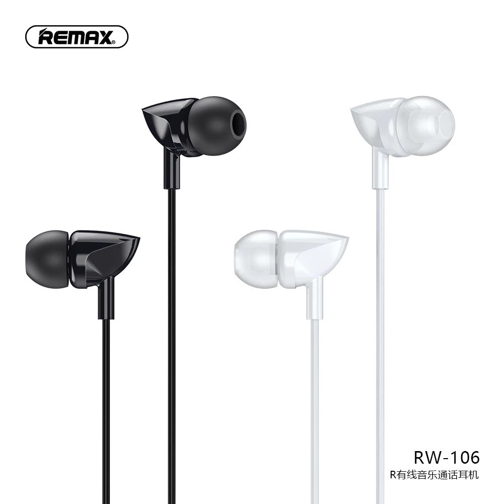 

REMAX wired headset Small and comfortable In ear headphones One button control earphone 1200mm length 3.5mm Jack
