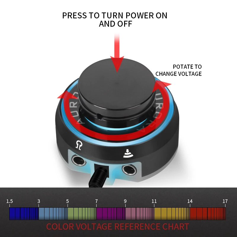 Мини-источник питания для татуировки AURORA, Профессиональный переносной цифровой ЖК-дисплей для макияжа, источник питания для татуировки, роторная машина для татуировки