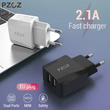 PZOZ Usb зарядное устройство для путешествий с европейской вилкой 2a адаптер для быстрой зарядки портативное зарядное устройство с двумя стенками кабель для мобильного телефона для iphone samsung xiaomi