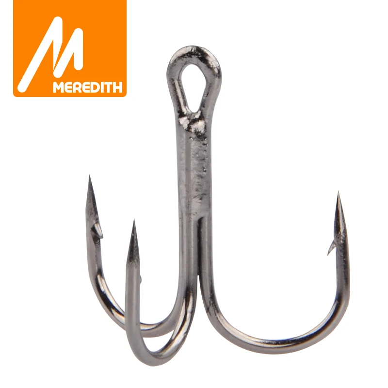 Carbon-Material Fishing-Hooks Treble Saltwater MEREDITH Folded Round Bass 20pcs/Lot -Tackle-Tool