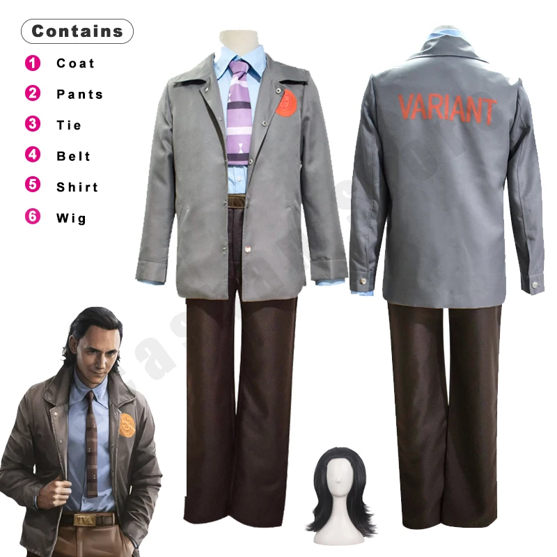 

Loki Cosplay Costumes Jacket Shirt Pants Tie Wig Belt Man Woman Suit Halloween Carnival Party Uniform God Of Evil Loki Costume