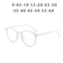 Яркие цвета, женские и мужские близорукие очки, прозрачные зеркальные линзы для близорукости, круглые очки по рецепту, диоптрий 0-0,5-1,0-6,0