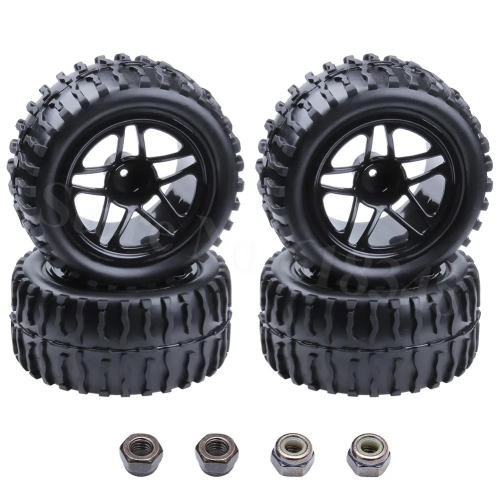 4 шт. резиновые шины и губчатые вставки для колесных ободов RC 1/10 Monster Truck HSP