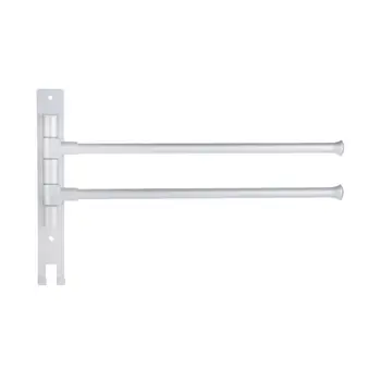 

2Arms Space Aluminium Towel Rack Towel Hanging Bars With Hooks Rotatable Towel Organizer Bathroom Accessories