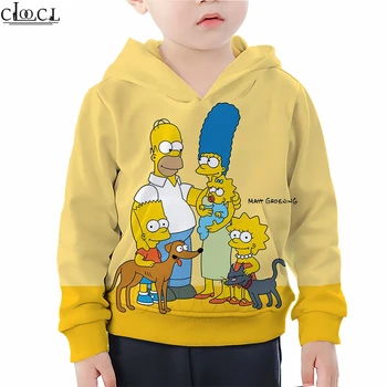

Classic Anime The Simpsons Hoodies Boy Girl 3D Print Children's Hoodie Sweatshirt Family Fitted Casual Kid Streetwear Tops M028