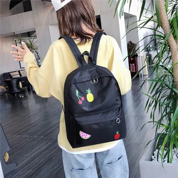 

35# Women Nylon Backpacks Classic Waterproof Women's Fruit Backpack Large Capacity Zip Pocket Backpack for Teenagers Girls