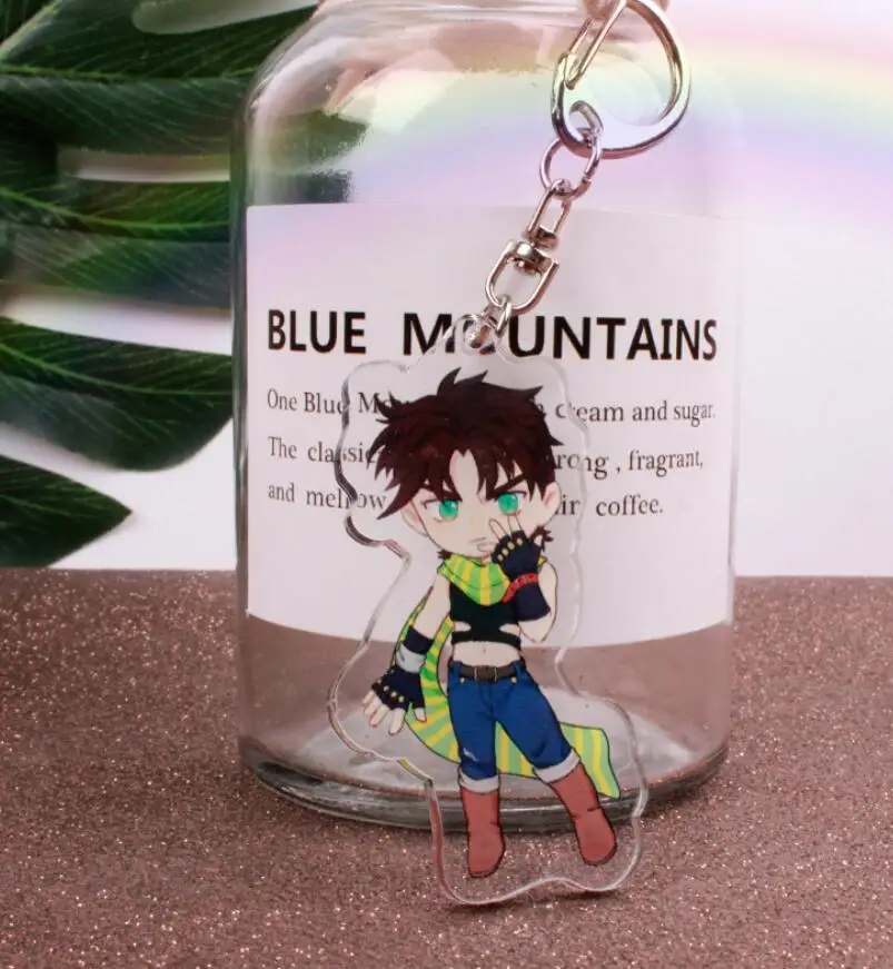 Anime JoJos Bizarre Adventure Golden Wind Kujo Jotaro Acrylic Figure keychain Keyring Decoration Collection Model Toy Cosplay - Color: as pictured