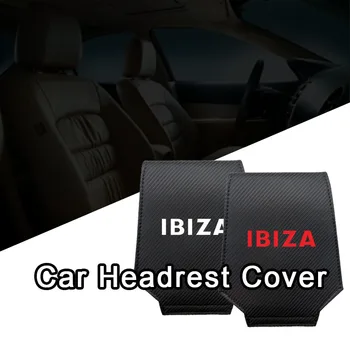 

FOR Seat Ibiza Car Headrest Protector Cover Carbon Fiber Leather Car Headrest Cover Interior Accessories