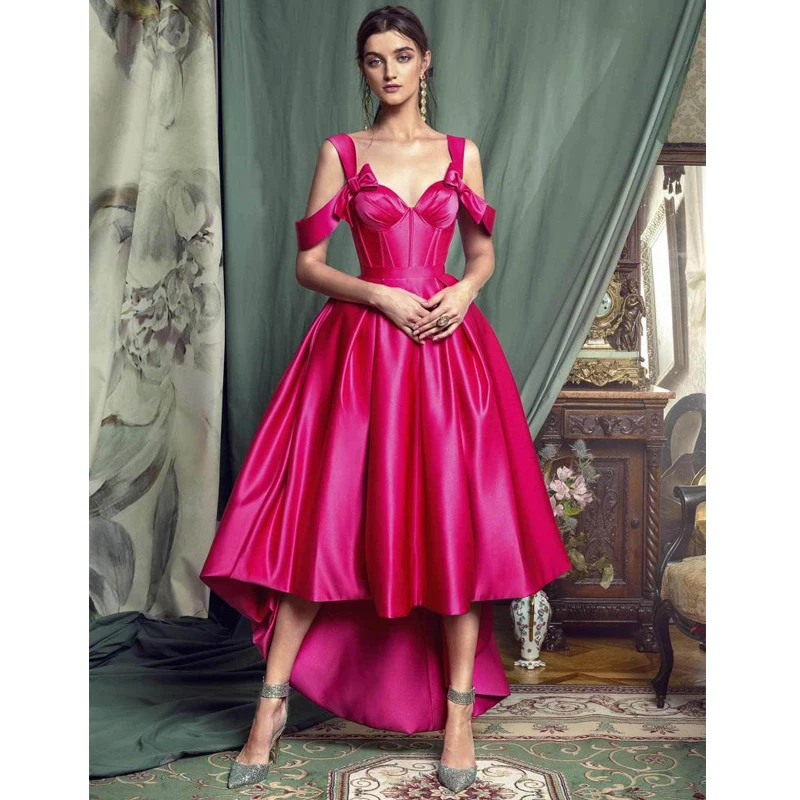 

Verngo Simple Evening Dress Short 2020 Evening Dress Backless Prom Gown Abiye Gece Elbisesi Stain Formal Dress Party