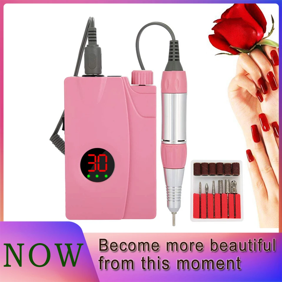 

Electric Nail Drill Machine 25000RPM Rechargeable Gel Nail Drill Manicure Bits Machine Nail Art Milling Cutter Nail Polisher