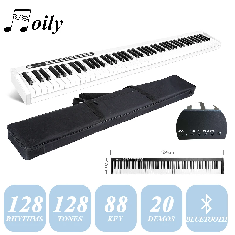 88 Key Piano Draagbare Digitale Elektronische Controller Piano Toetsenbord Touch Gevoelige Midi/Usb Elektrische Piano Met Draagtas 88 Key Piano Draagbare Digitale Elektronische Controller Piano Toetsenbord Touch Gevoelige Midi/Usb Elektrische Piano Met Draagtas