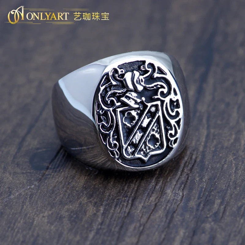 

free shipping fashion jewelry rings 10US size oval black male signet ring band silver big men's rings OnlyArt