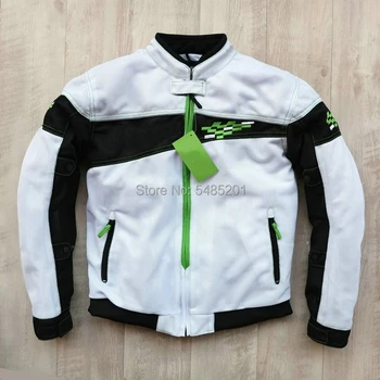 

For Men's Motorcycle Summer Mesh Riding Jacket Black Green White Breathable for Kawa saki Knight Racing Clothing Riding Jacket