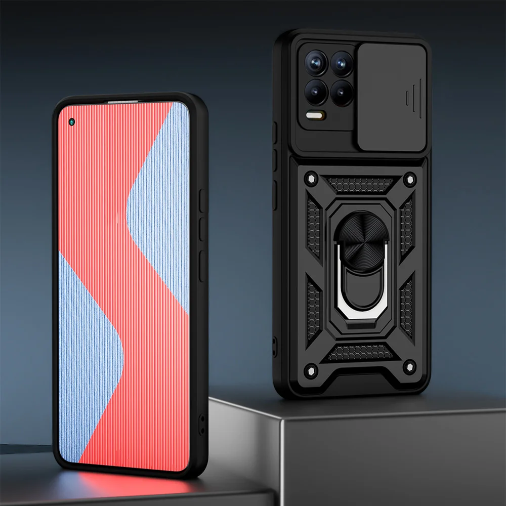 iphone pouch with strap KEYSION Shockproof Case for Realme 8 Pro 5G 8i C25S C21Y Push Pull Camera Protection Phone Cover for OPPO A95 A94 A74 12 A15 A16 waterproof pouch for swimming Cases & Covers