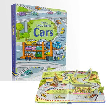 

3D Usborne Look Inside Cars Picture Book Education for Children Kids Flaps Lift Book Reading Brithday Gift English Language