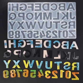 

Alphabet Letter Number Pendants Casting Silicone Mould Crystal Epoxy Resin Mold DIY Crafts Jewelry Making Tools