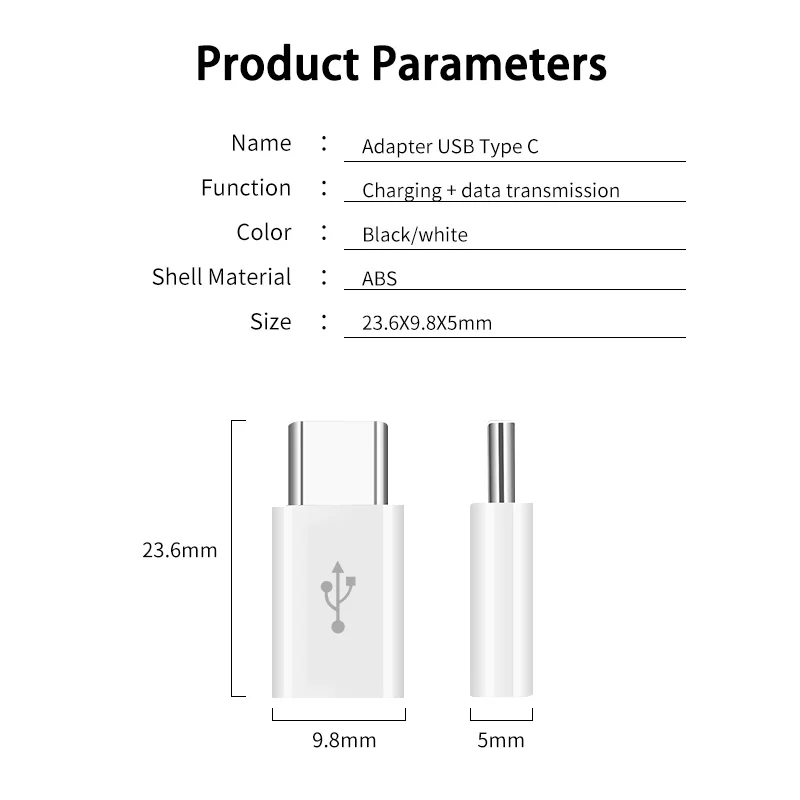 ANMONE адаптер Micro USB Женский к USBC Мужской конвертер для huawei mate 20 Pro P20 P30 Xiaomi samsung Micro Usb к type-C зарядное устройство