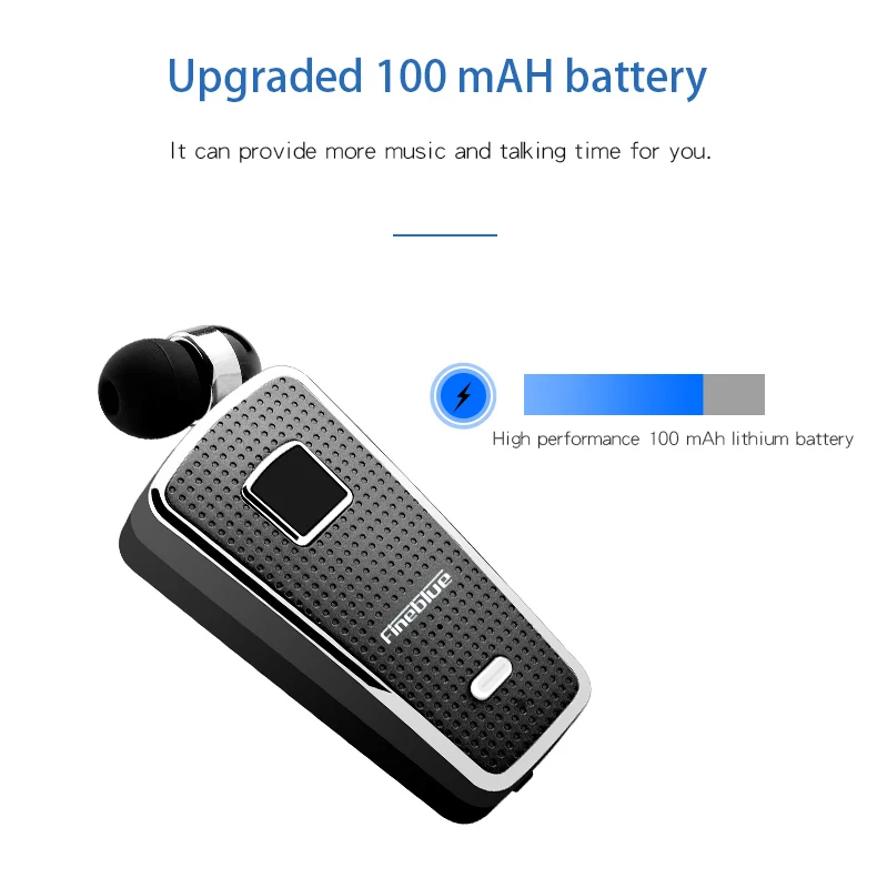 Fineblue F970PRO 5.0 Portable in-ear Wireless Bluetooth neck clip telescopic type business Sport Earphone Vibration Wear Clip |