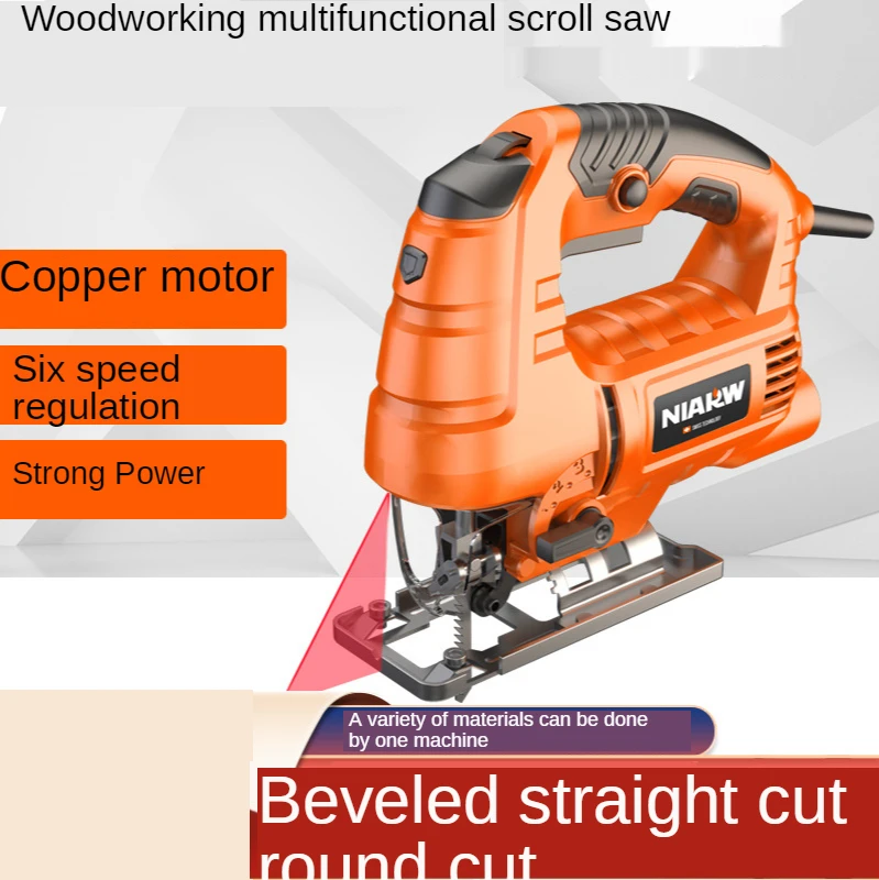 

220V Multi-function hand-held power tool for curve sawers. Small household electric sawing machine for wood and board cutting