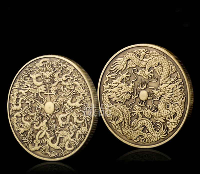 2019 Monete Commemorative Cinesi Dragon King Fireball, Monete Da Collezione Animali, Perline Da Gioco Drago, Monete