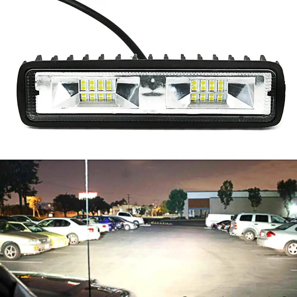 

2pcs 16 LED Work Light Bulb 6500K 48W 12V 24V Spot Beam light super bright fog lamp for Car Tractor SUV Driving Off Road Truck