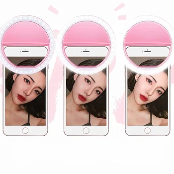 

NEWKBO 2019 New Portable Iphone Photo lamp Universal Selfie Ring Flash Leds Light Lamp Novelty Mobile Phone Lens Camera