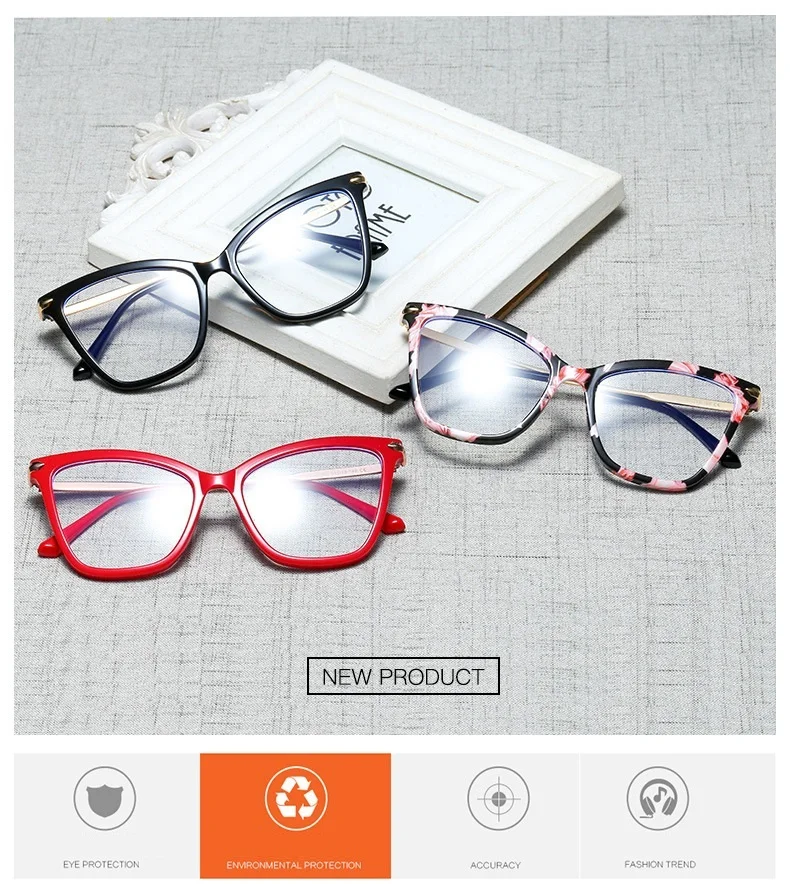 Новая мода кошачий глаз очки оправа Женская трендовая стильная брендовая анти-синяя оптическая компьютерная женские очки оculos De Diamond UV400