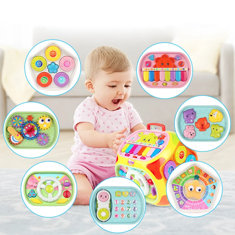 Семигранная игрушка Детский многофункциональный игровой стол детский дом мудрости головоломка музыкальный учебный дом без батареи