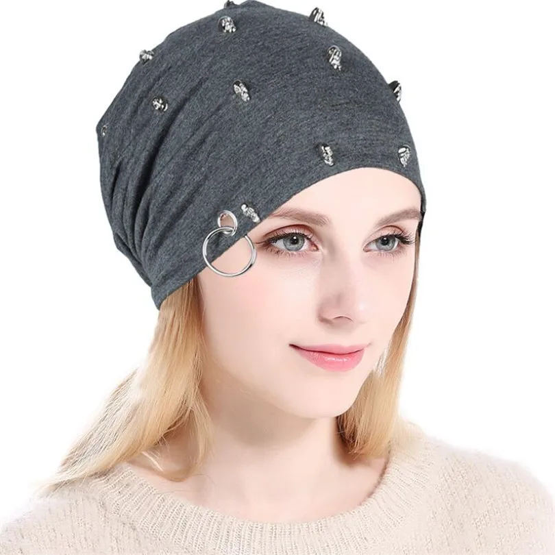 M210Dark gray skull INDJXND, шапка в стиле хип-хоп, женская, мужская, Skullies, бини для женщин, вязанная зимняя шапка, шапочки для девочек, Skullies, Череп, заклепки, уличные шапки - Цвет: M210Dark gray skull